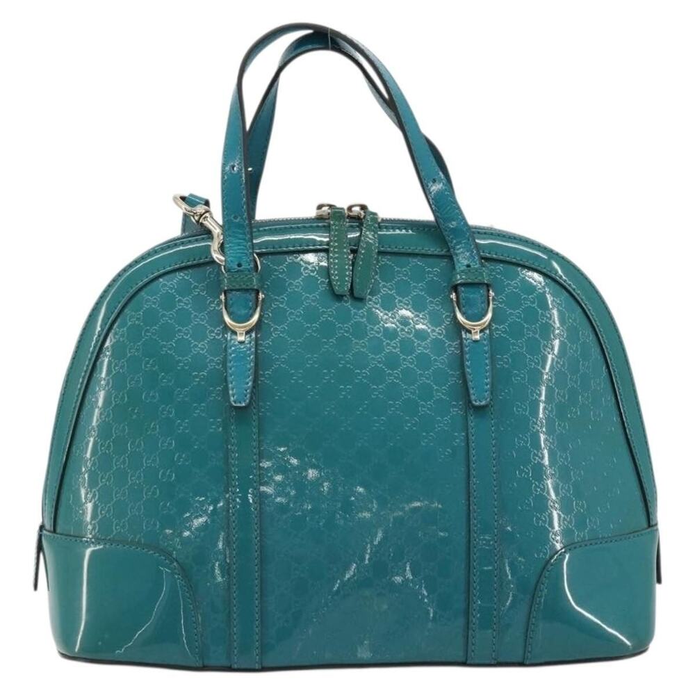 Gucci Micro GG Canvas Bag Patent Leather Turquoise